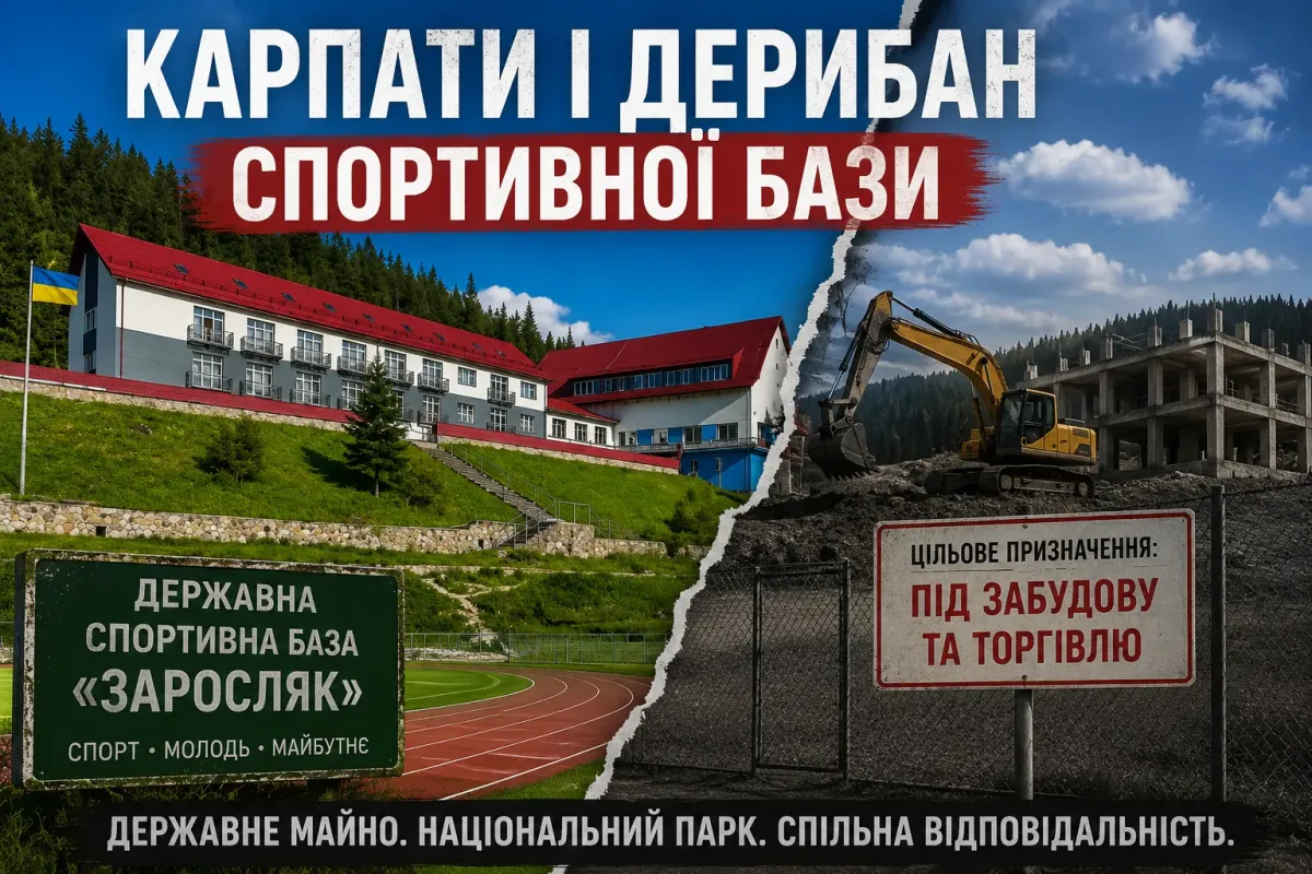 Карпати і дерибан спортивної бази